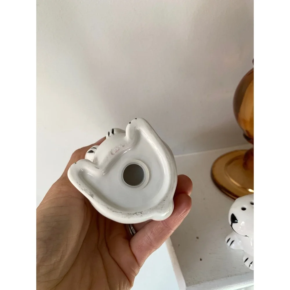 Vintage White Ceramic Bunny Rabbit Salt and Pepper Shakers Set Easter Decor